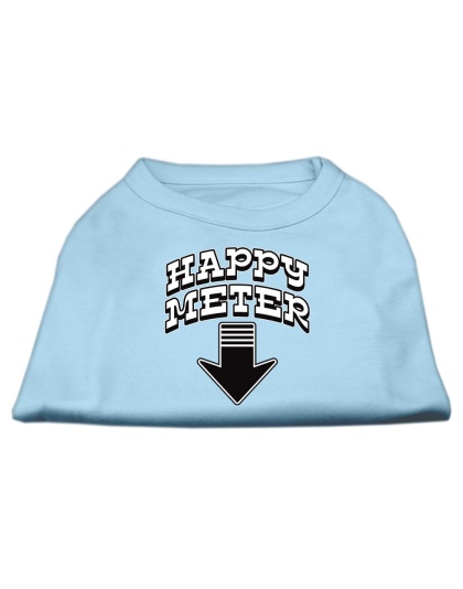 Happy Meter Screen Printed Dog Shirt Baby Blue Lg