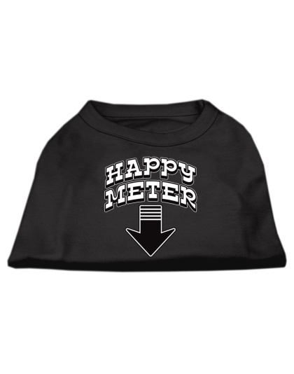 Happy Meter Screen Printed Dog Shirt Black Lg