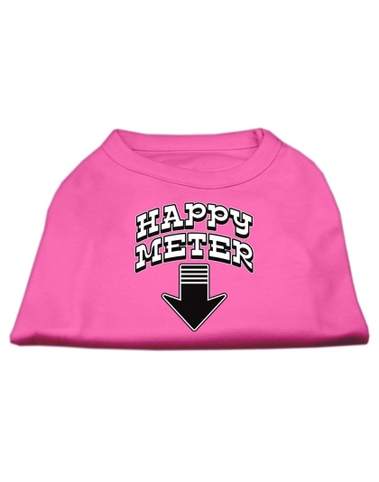 Happy Meter Screen Printed Dog Shirt Bright Pink Lg