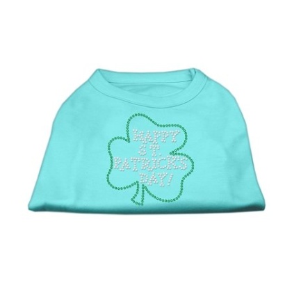 Happy St Patrick's Day Rhinestone Shirts Aqua L