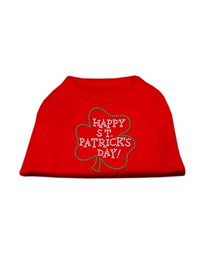 Happy St Patrick's Day Rhinestone Shirts Red L