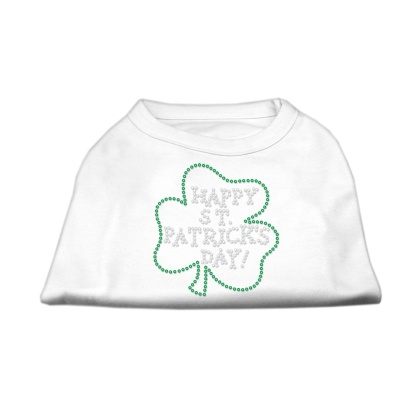 Happy St Patrick's Day Rhinestone Shirts White L