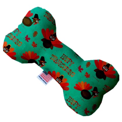 Happy Thanksgiving 10 Inch Canvas Bone Dog Toy