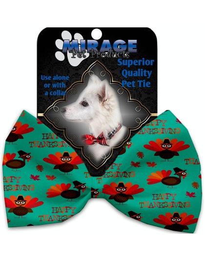 Happy Thanksgiving Pet Bow Tie Collar Accessory with Velcro