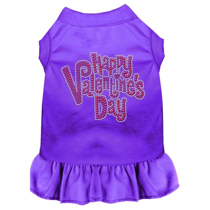 Happy Valentines Day Rhinestone Dress Purple 4X