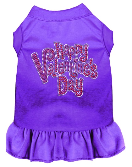 Happy Valentines Day Rhinestone Dress Purple 4X