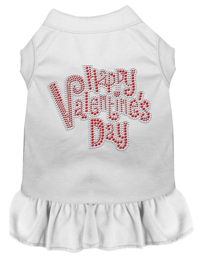 Happy Valentines Day Rhinestone Dress White 4X