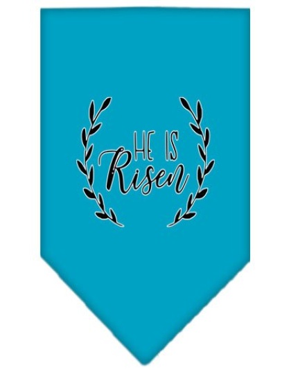 He Is Risen Screen Print Bandana Turquoise Large