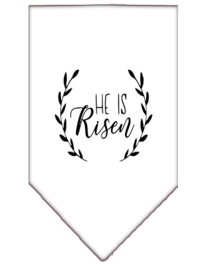 He Is Risen Screen Print Bandana White Large