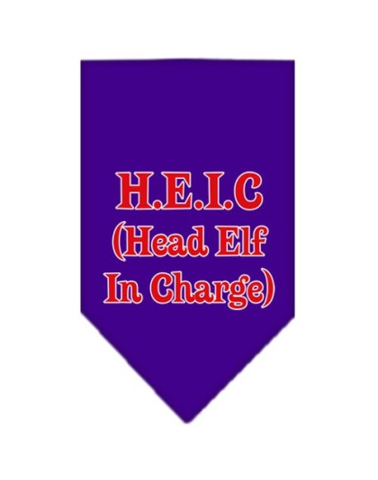 Head Elf In Charge Screen Print Bandana Purple Large