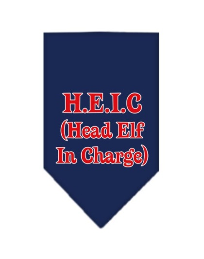 Head elf In Charge Screen Print Bandana Navy Blue large