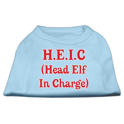 Head Elf In Charge Screen Print Shirt Baby Blue Lg