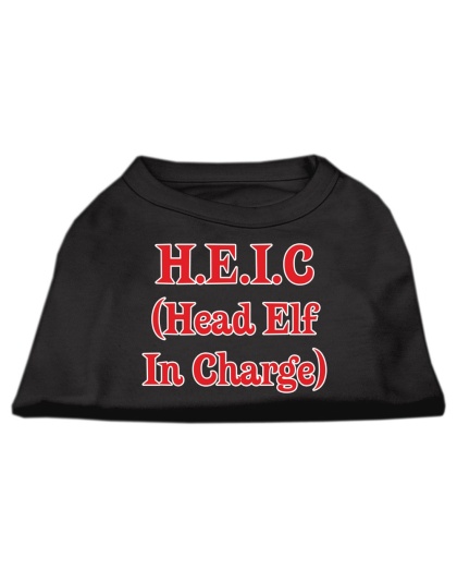 Head Elf In Charge Screen Print Shirt Black Lg