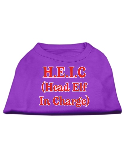 Head Elf In Charge Screen Print Shirt Purple Lg