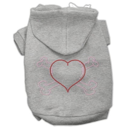 Heart and Crossbones Hoodies Grey L