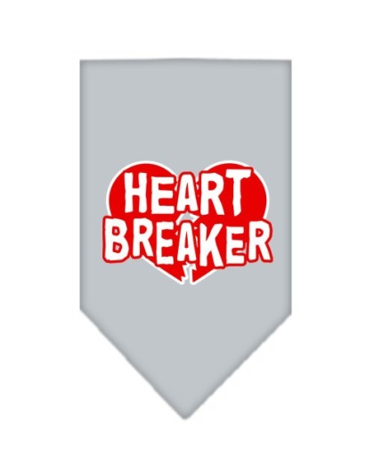 Heart Breaker Screen Print Bandana Grey Large