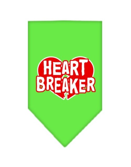 Heart Breaker Screen Print Bandana Lime Green Large