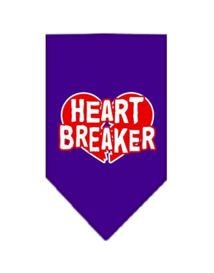 Heart Breaker Screen Print Bandana Purple Large