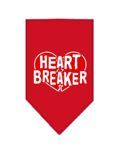 Heart Breaker Screen Print Bandana Red Large