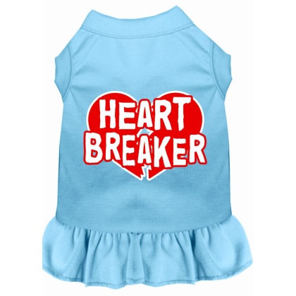 Heart Breaker Screen Print Dress Baby Blue 4X (22)