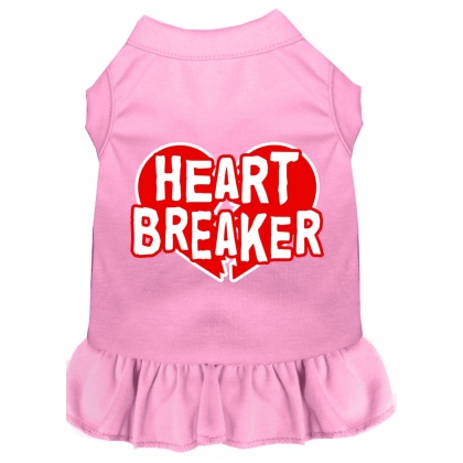 Heart Breaker Screen Print Dress Light Pink 4X (22)