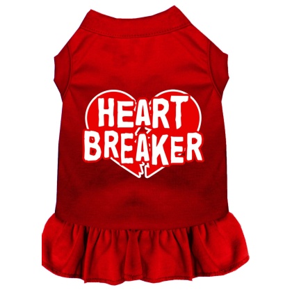 Heart Breaker Screen Print Dress Red 4X (22)