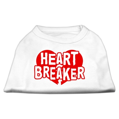 Heart Breaker Screen Print Shirt White Lg