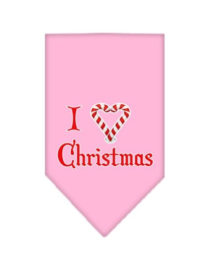 Heart Christmas Screen Print Bandana Light Pink Large