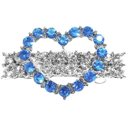 Heart Hair Barrette Blue