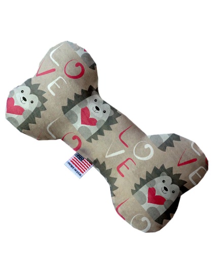 Hedgehog Love 10 inch Canvas Bone Dog Toy