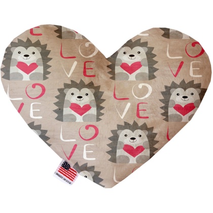 Hedgehog Love 6 inch Canvas Heart Dog Toy