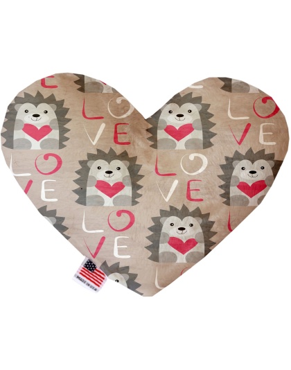 Hedgehog Love 6 inch Canvas Heart Dog Toy