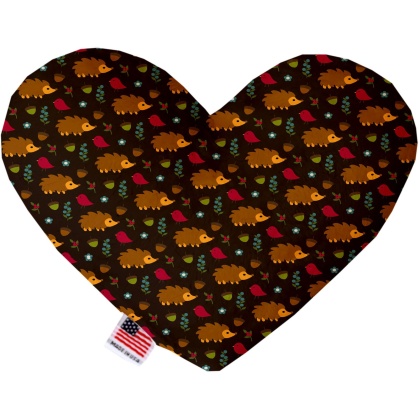 Hedgehogs 6 inch Canvas Heart Dog Toy