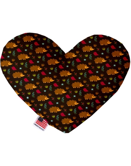 Hedgehogs 6 inch Canvas Heart Dog Toy