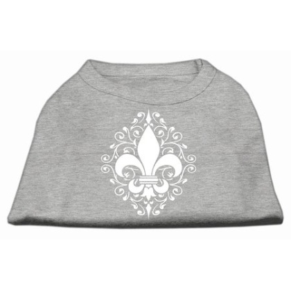 Henna Fleur De Lis Screen Print Shirt Grey Lg