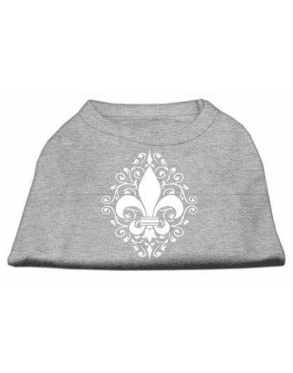 Henna Fleur De Lis Screen Print Shirt Grey Lg