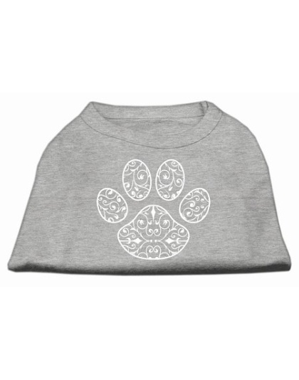 Henna Paw Screen Print Shirt Grey Lg