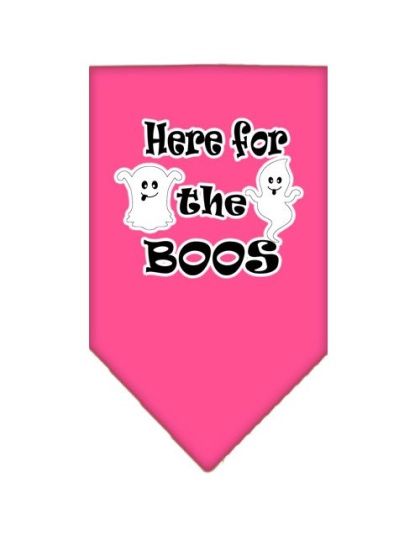Here for the Boos Screen Print Bandana Bright Pink Large
