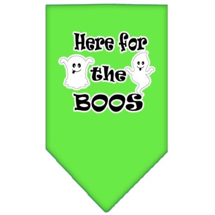Here for the Boos Screen Print Bandana Lime Green Large