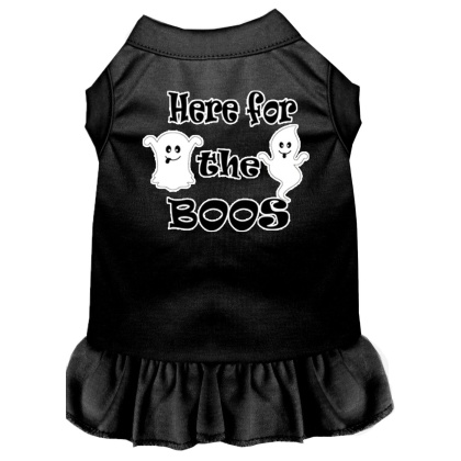 Here for the Boos Screen Print Dog Dress Black 4X (22)