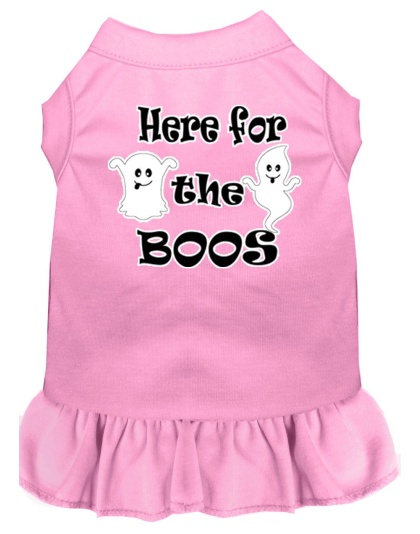 Here for the Boos Screen Print Dog Dress Light Pink 4X (22)