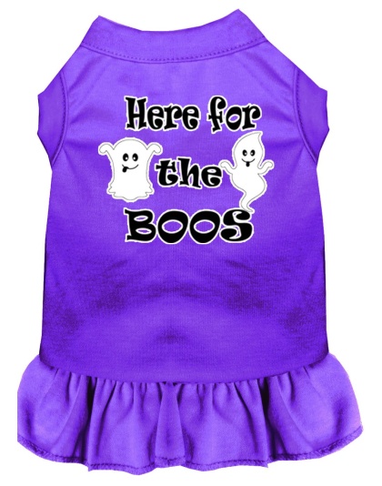 Here for the Boos Screen Print Dog Dress Purple 4X (22)