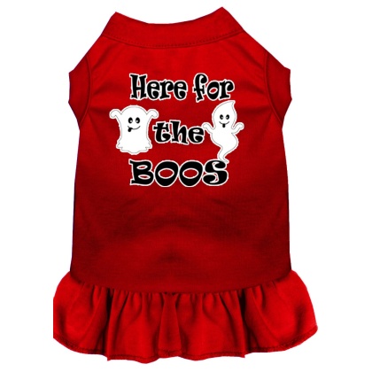 Here for the Boos Screen Print Dog Dress Red 4X (22)