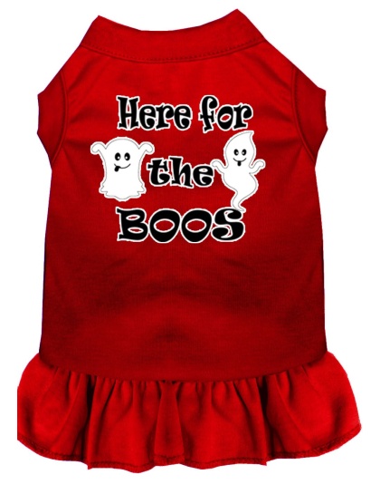 Here for the Boos Screen Print Dog Dress Red 4X (22)