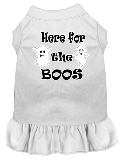Here for the Boos Screen Print Dog Dress White 4X (22)