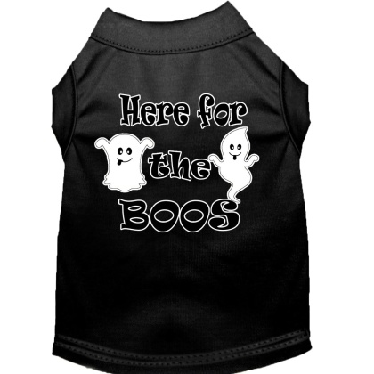 Here for the Boos Screen Print Dog Shirt Black Lg