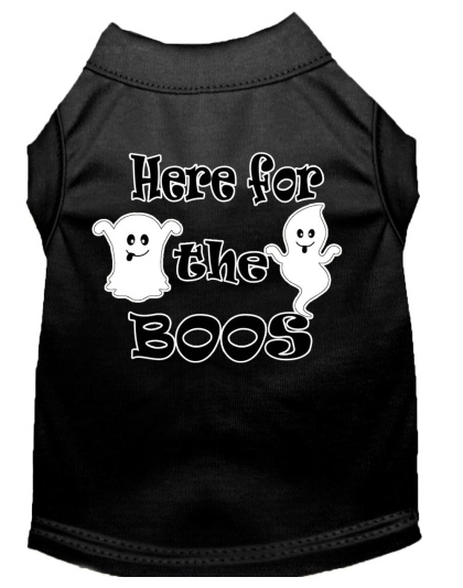 Here for the Boos Screen Print Dog Shirt Black Lg