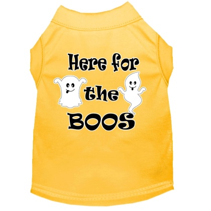 Here for the Boos Screen Print Dog Shirt Yellow Lg