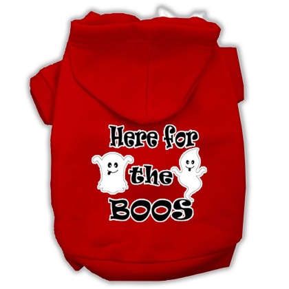 Here for the Boos Screenprint Dog Hoodie Red L