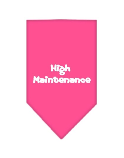 High Maintenance Screen Print Bandana Bright Pink Large